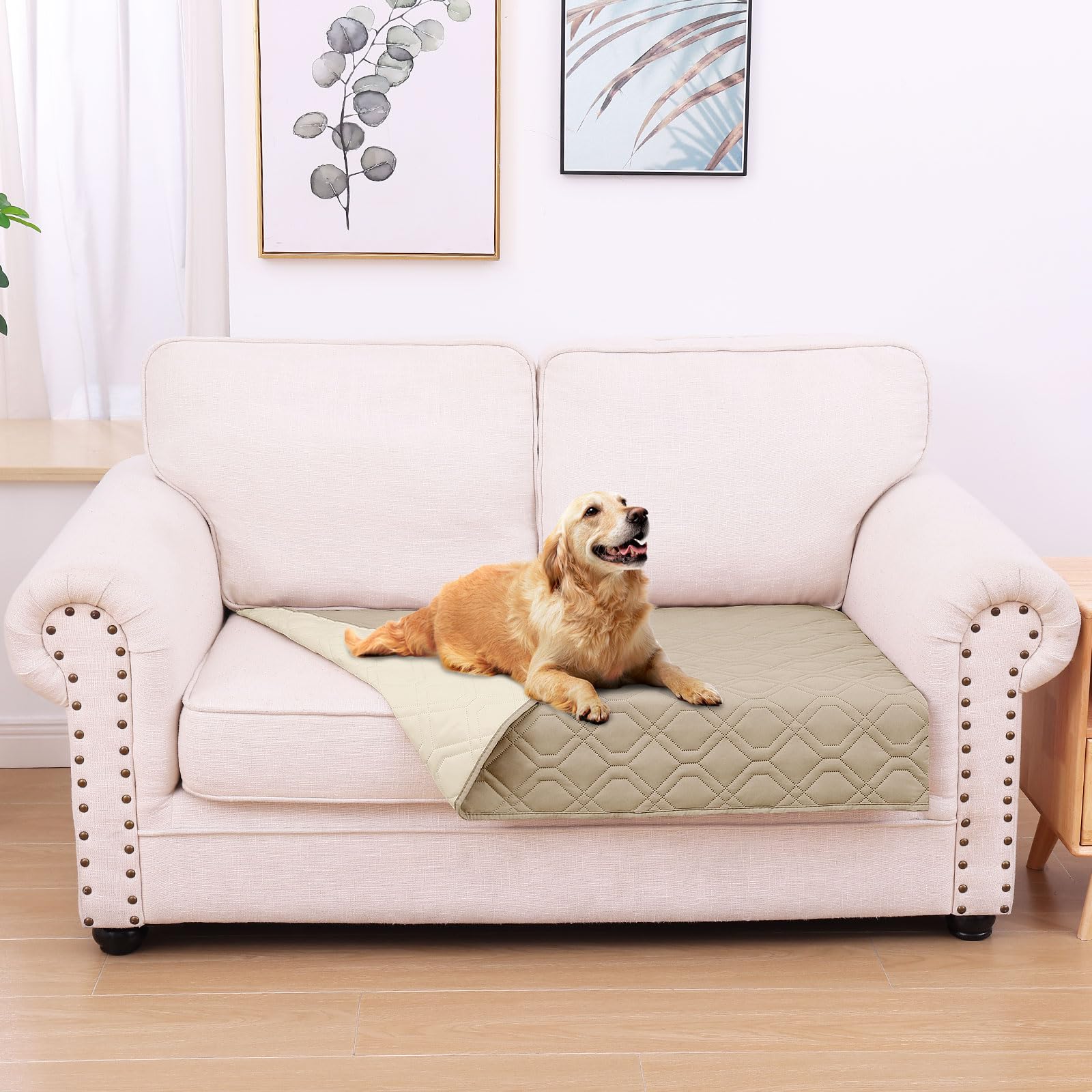 hyha Waterproof Dog Bed Blanket, Soft Pet Blankets, Waterproof Couch Cover for Dogs, Reversible Sofa Covers Washable for Furniture (30x70 Inch, Grey/Dark Grey)